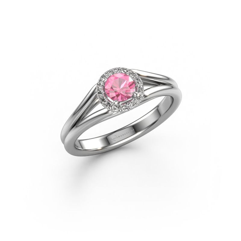 Bague de fiançailles Verla rnd 1 950 platine saphir rose 4.7 mm