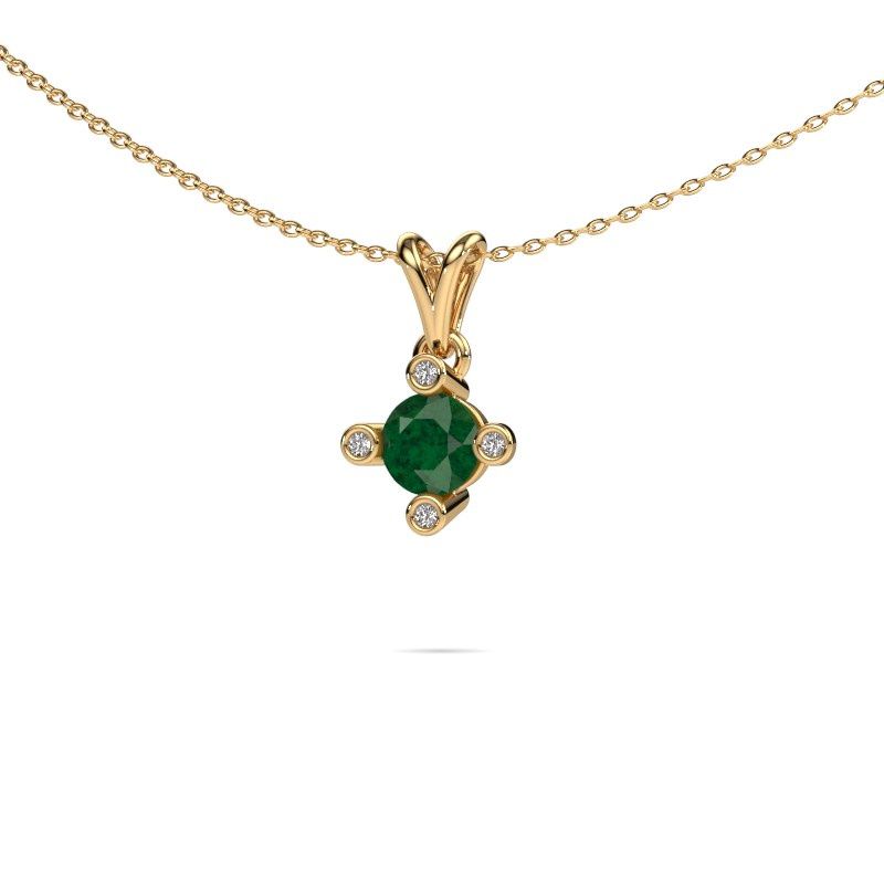 Image of Pendant Cornelia Round 585 gold emerald 5.5 mm