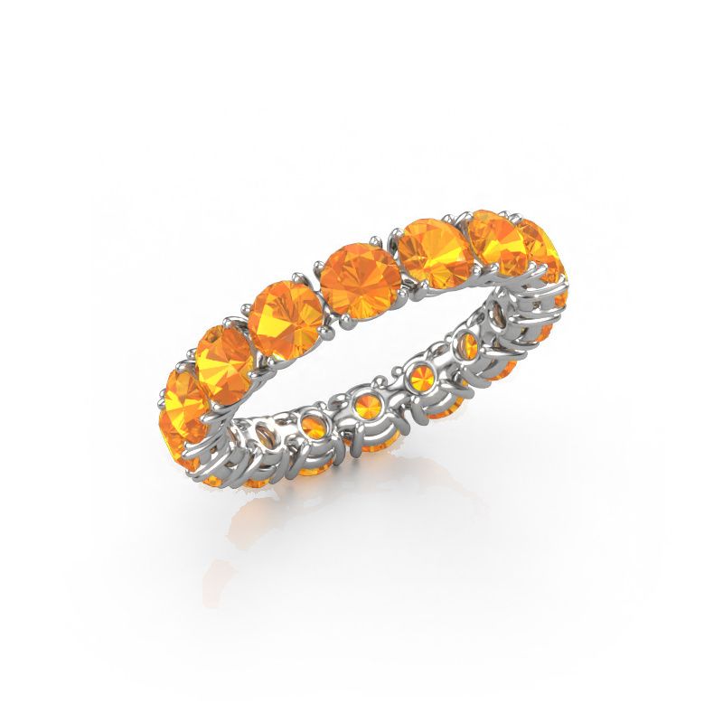 Stackable ring Vivienne 4.0 585 white gold citrin 4 mm