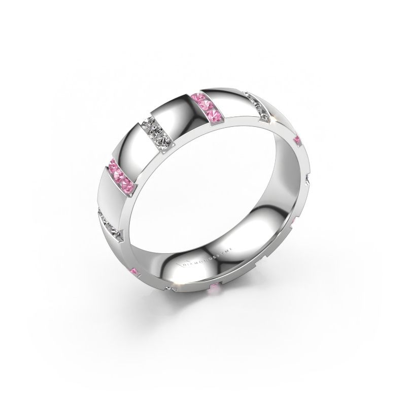 Bague de mariage Juul 950 platine saphir rose ±5x1.8 mm