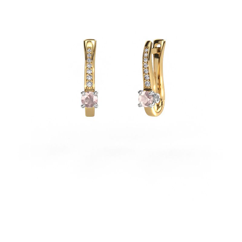 Earrings Valorie 585 gold morganite champagne 4 mm