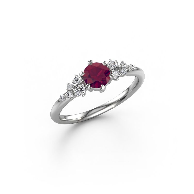 Verlovingsring Royce RND 585 witgoud rhodoliet 5 mm