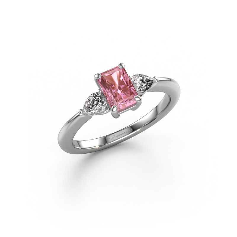 Verlobungsring Chanou RAD 950 Platin rosa Labordiamant 6.5x4.5 mm