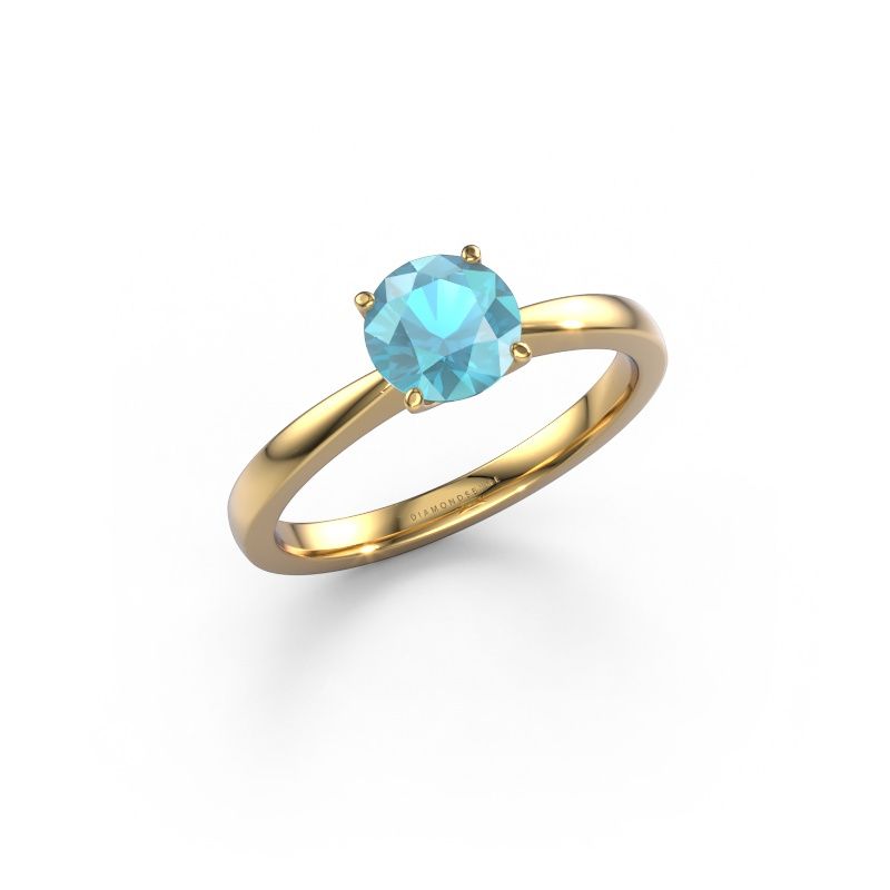Verlobungsring Kitty 585 Gold Blau Topas 6.2 mm