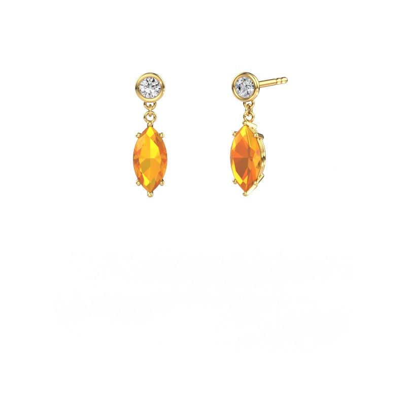 Pendants d'oreilles Lacey MRQ 585 or jaune citrine 10x5 mm