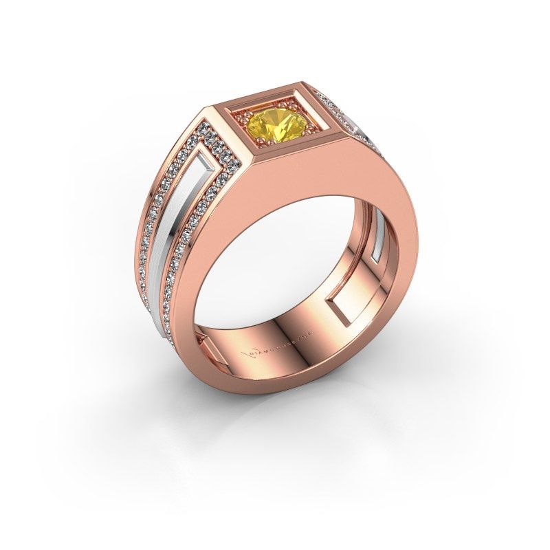 Image of Men's ring lando<br/>585 rose gold<br/>Yellow sapphire 4.7 mm