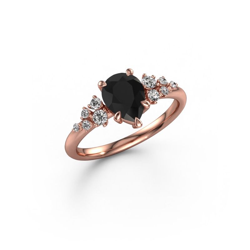 Engagement ring Royce PER 585 rose gold black diamond 1.453 crt