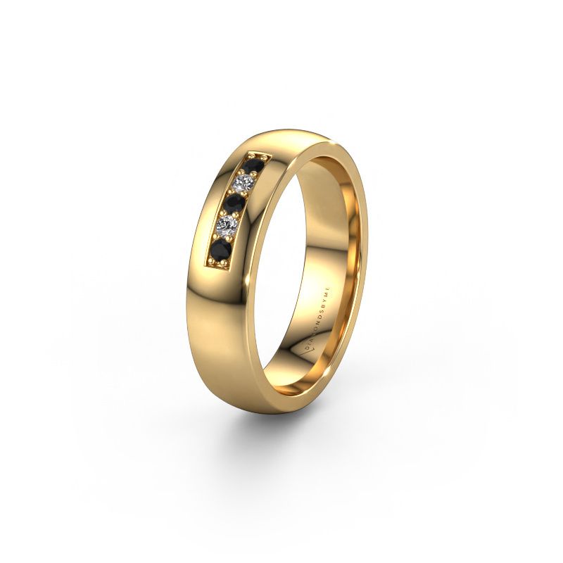 Trouwring WH0111L25BP 585 goud zwarte diamant ±5x2 mm