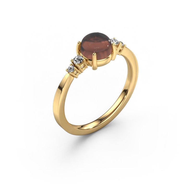 Ring Regine 585 Gold Rauchquarz 5 mm