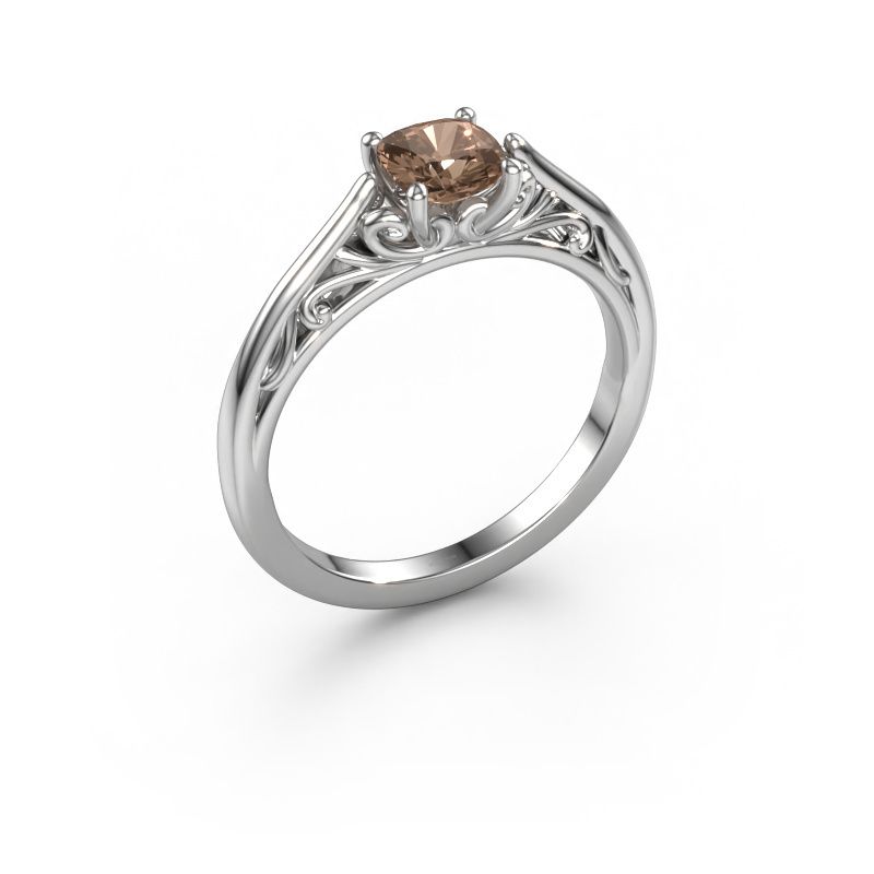 Verlobungsring Shannon cus 585 Weißgold Braun Diamant 0.70 crt