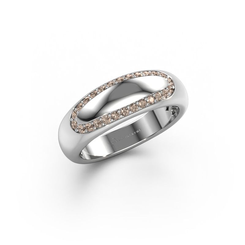 Alliance Danique 585 or blanc diamant brun ±6x3 mm