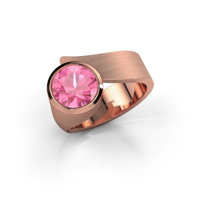 Afbeelding van Ring Nakia 585 rosé goud roze saffier 8 mm