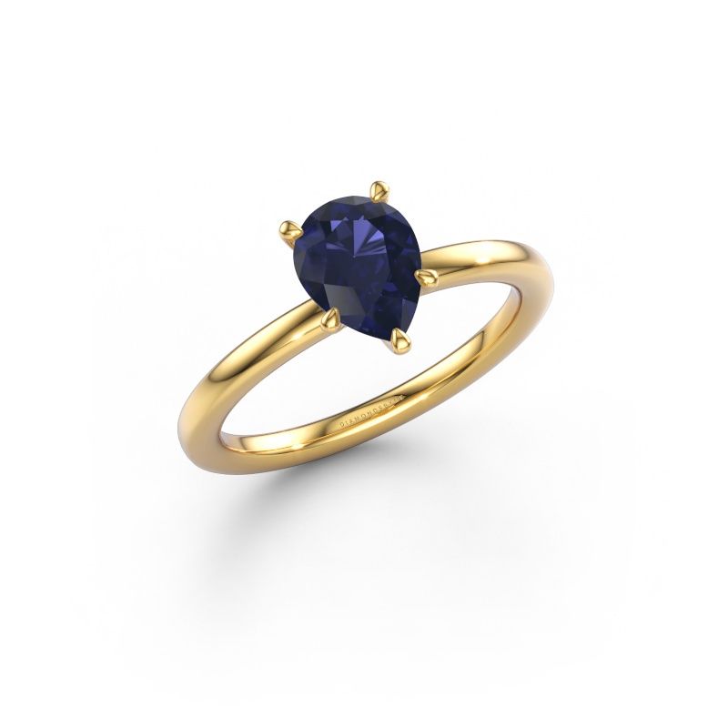 Forlovelsesring Crystal PER 1 585 gull safir 8x6 mm