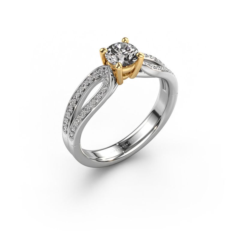 Verlovingsring Antonia rnd 2 585 witgoud zirkonia 5 mm