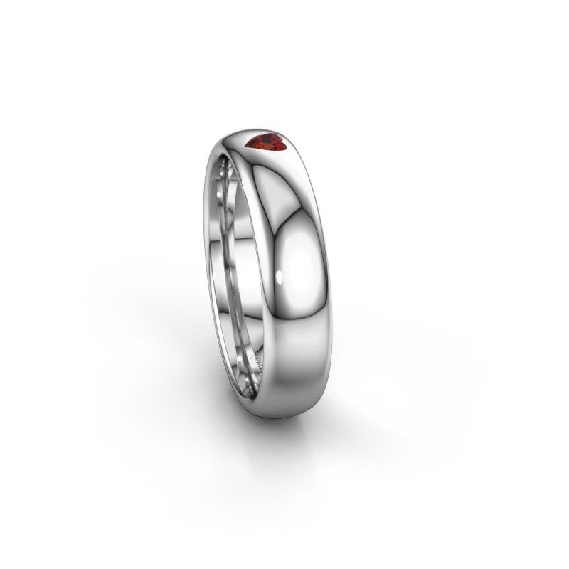 Afbeelding van Vriendschapsring WH0101L35BPHRT 585 witgoud granaat ±5x2 mm