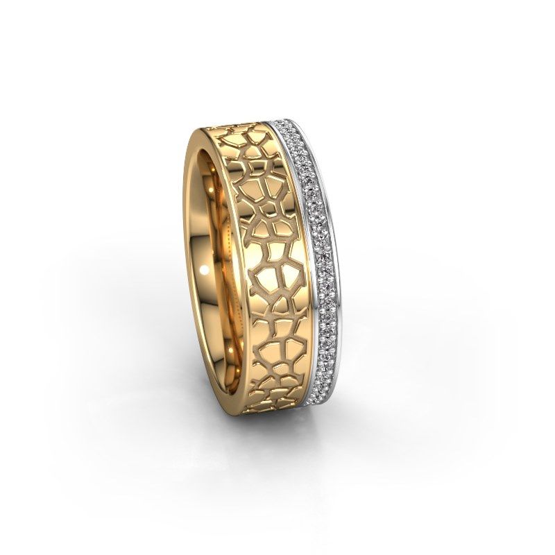 Afbeelding van Trouwring WH2070L17C 585 witgoud zirkonia ±7x2.2 mm