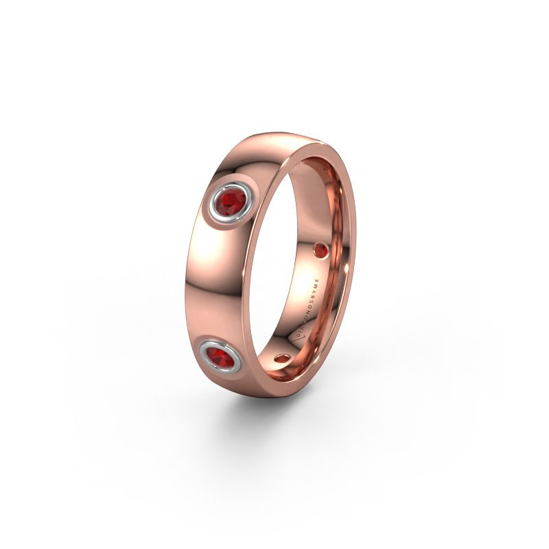 Trauring WH0139L25BP 585 Roségold Rubin ±5 x 2 mm