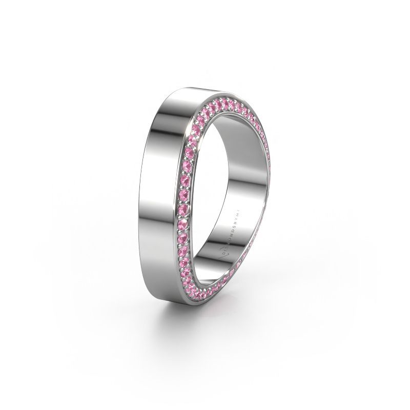 Wedding ring WH2027BM 585 white gold pink sapphire 1.2 mm ±5x2.2 mm
