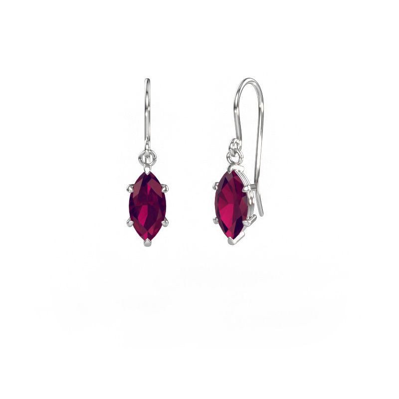 Pendants d'oreilles Laurie MRQ 1 950 platine rhodolite 10x5 mm