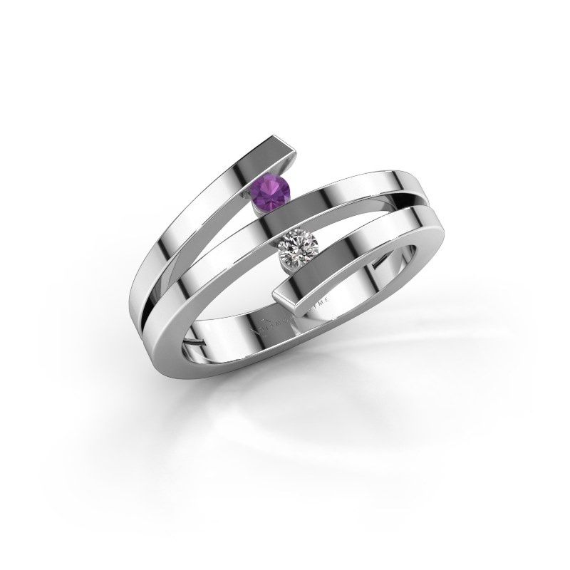 Image de Bague Synthia<br/>585 or blanc<br/>Améthyste 2.5 mm