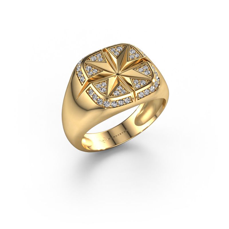 Men's ring Ravi 585 gold diamond 0.35 crt