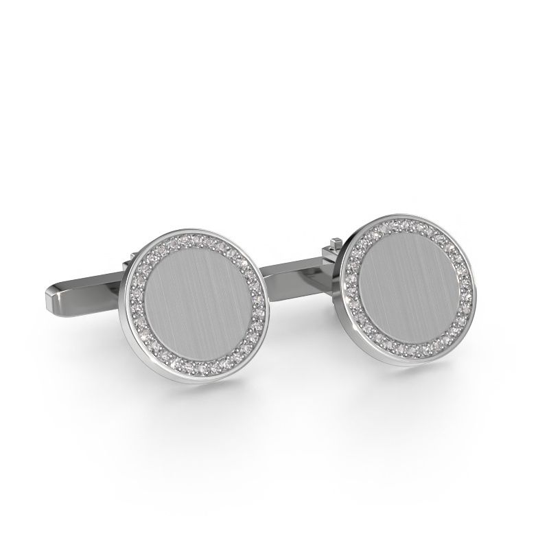 Manchetknopen Sergei 585 witgoud lab-grown diamant 0.48 crt