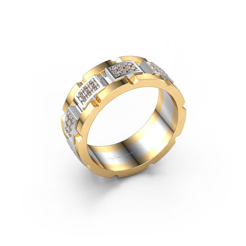 Herrenring Ricardo 3 585 Weißgold Braun Diamant 0.405 crt