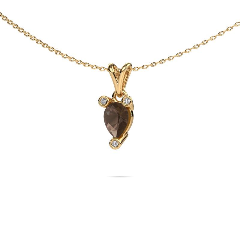 Image of Necklace Cornelia Pear 585 gold smokey quartz 7x5 mm