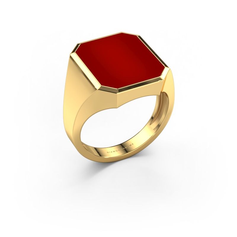 Signet ring Lars 5 light 585 gold carnelian 16x13 mm