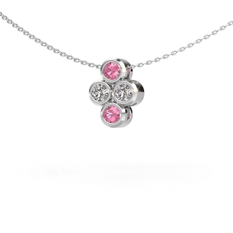 Pendant Judi 950 platinum pink sapphire 3.4 mm