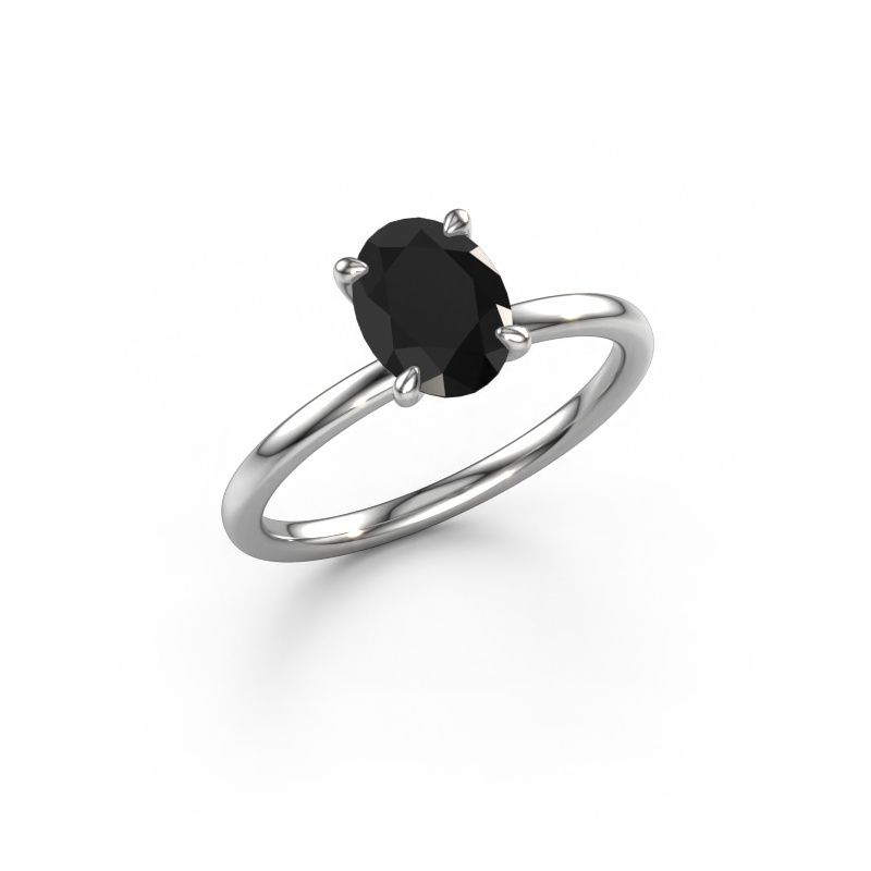 Verlovingsring Crystal OVL 1 950 platina zwarte diamant 1.40 crt