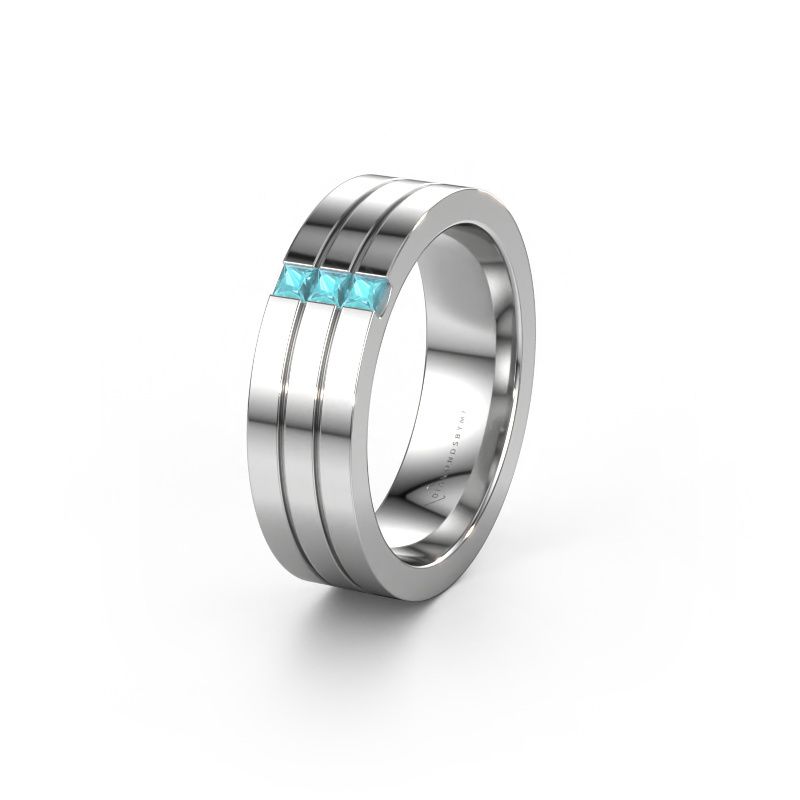 Wedding ring WH0428L16BP 950 platinum blue topaz ±6x2 mm