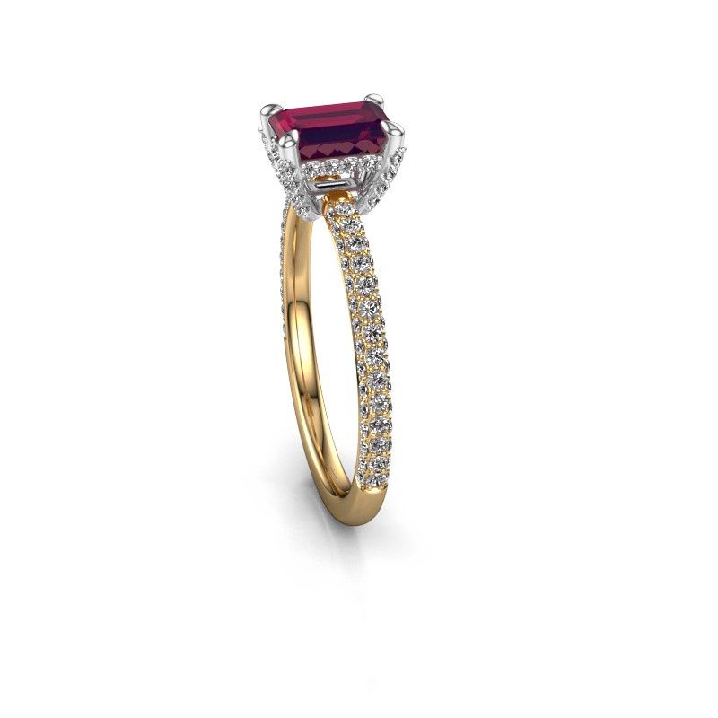 Image of Engagement ring saskia eme 2<br/>585 gold<br/>Rhodolite 6.5x4.5 mm