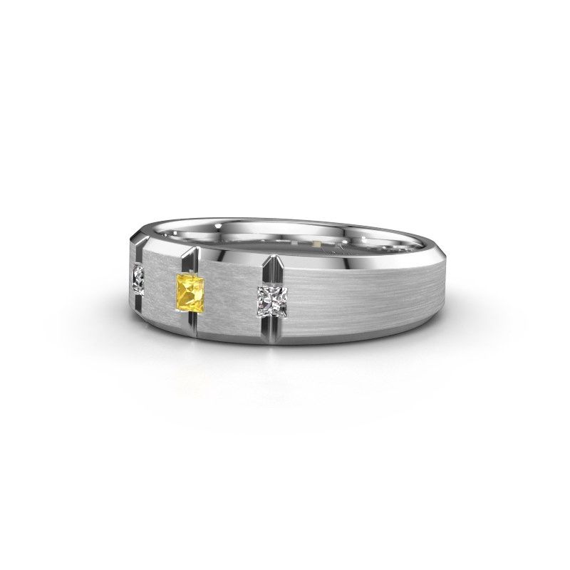 Image of Men's ring justin<br/>925 silver<br/>Yellow sapphire 2.5 mm