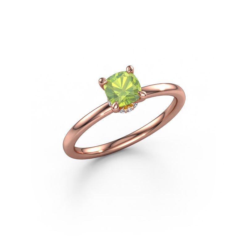 Engagement ring Crystal CUS 3 585 rose gold peridot 5 mm