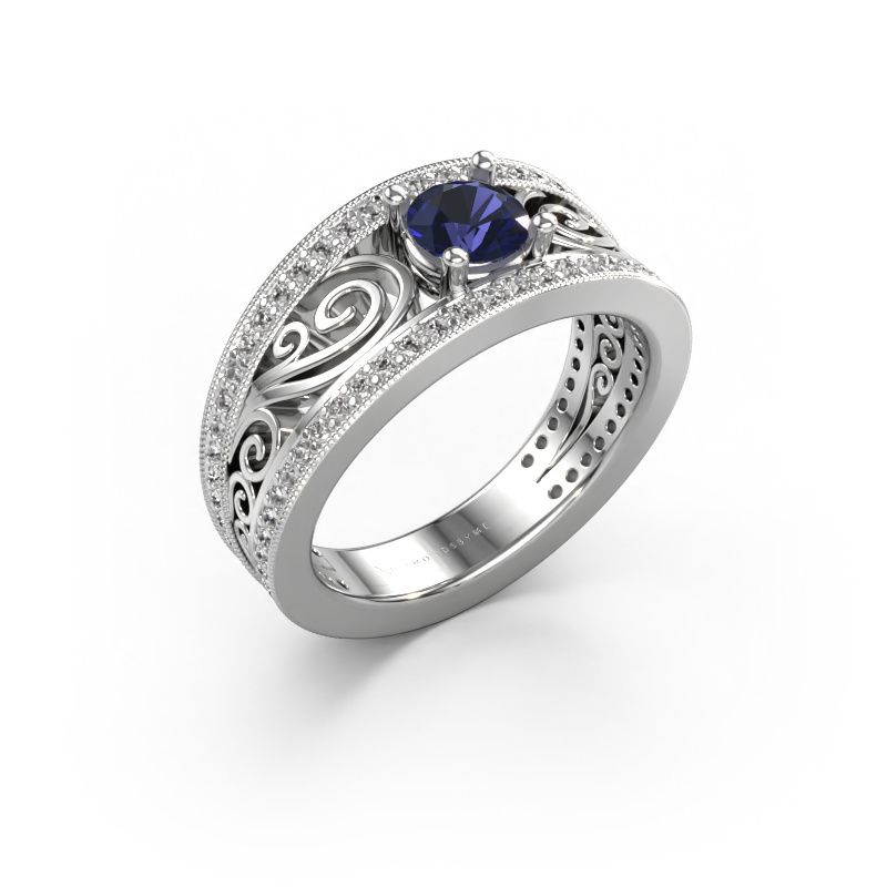 Anello di fidanzamento Julliana 585 oro bianco zaffiro 5 mm