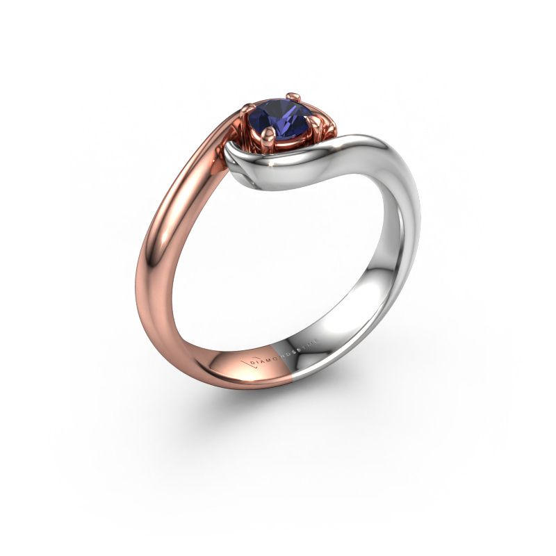Verlovingsring Linn 585 rosé goud saffier 4.2 mm