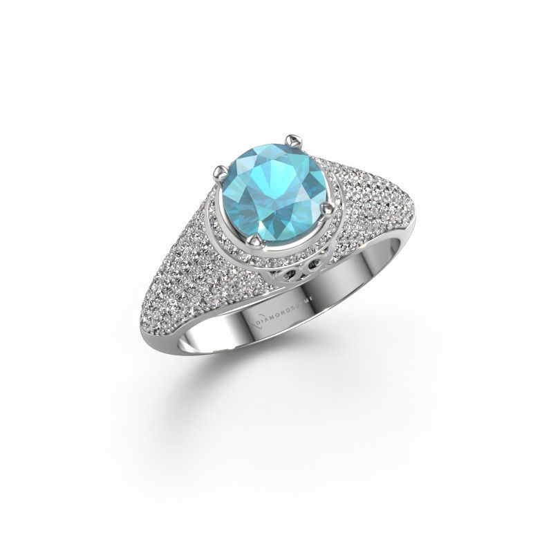 Ring Sharee 585 white gold blue topaz 6.5 mm