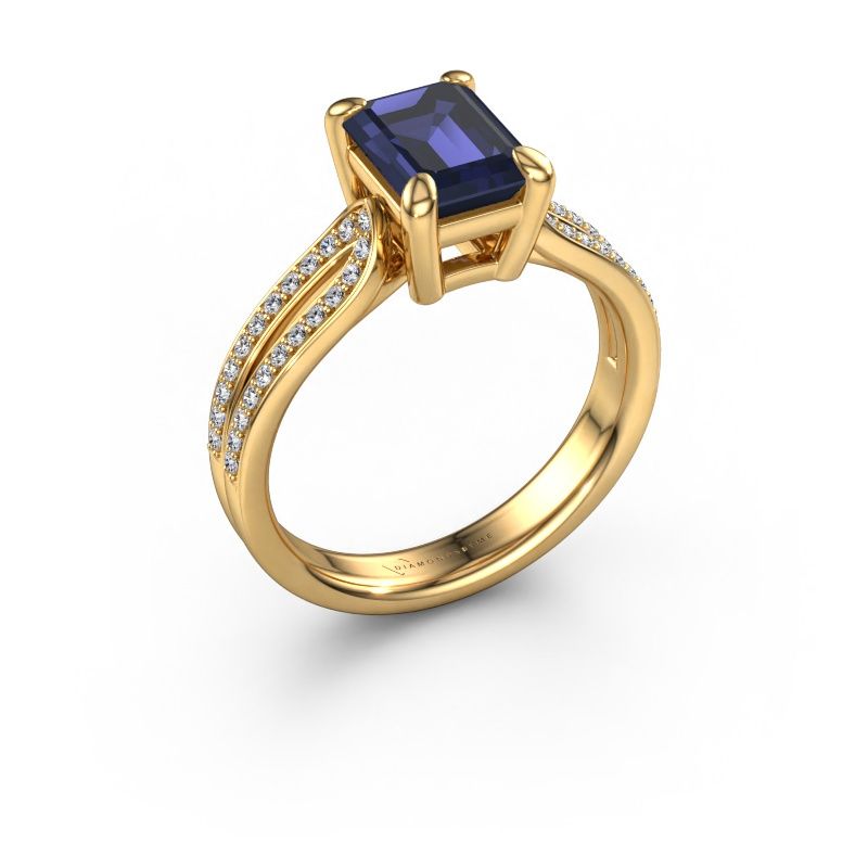 Engagement ring Antonia eme 2 585 gold sapphire 8x6 mm