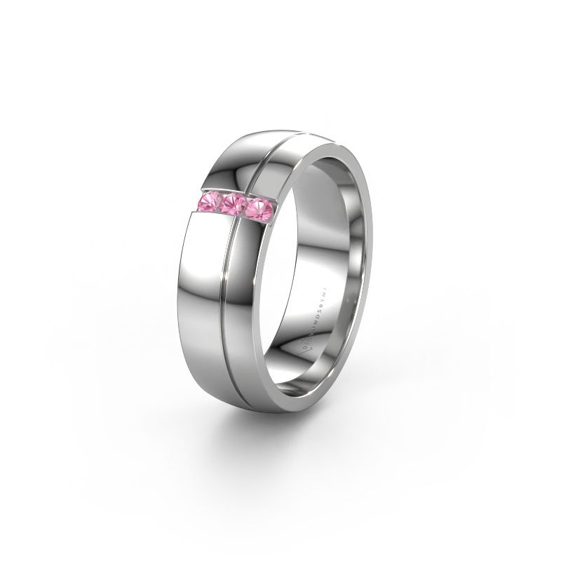 Ehering WH0223L56A 585 Weißgold Pink Saphir ±6x1.7 mm