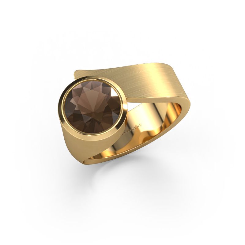 Ring Nakia 585 goud rookkwarts 8 mm