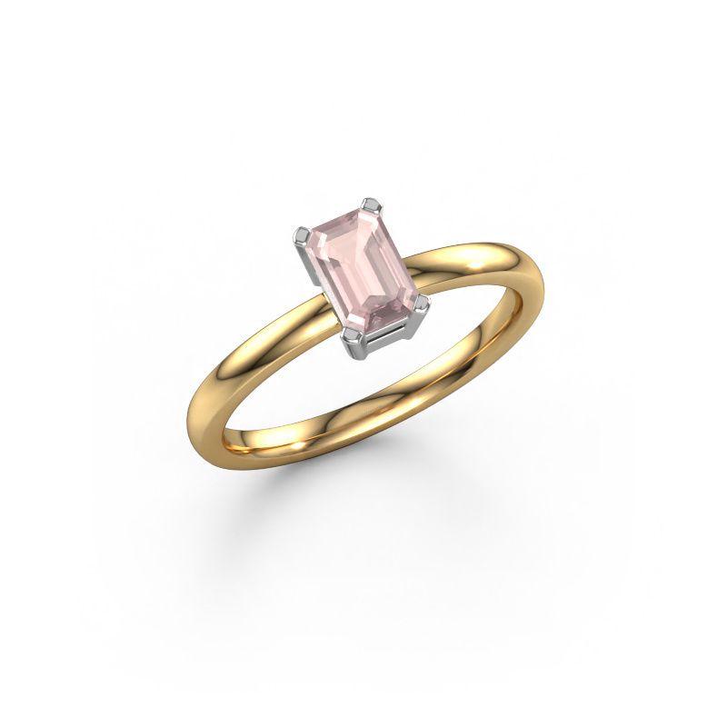 Engagement ring Denita 1 EME 585 gold morganite champagne 6x4 mm
