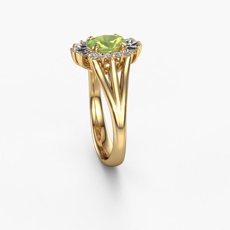Image of Engagement ring Andrea 585 gold peridot 7x5 mm