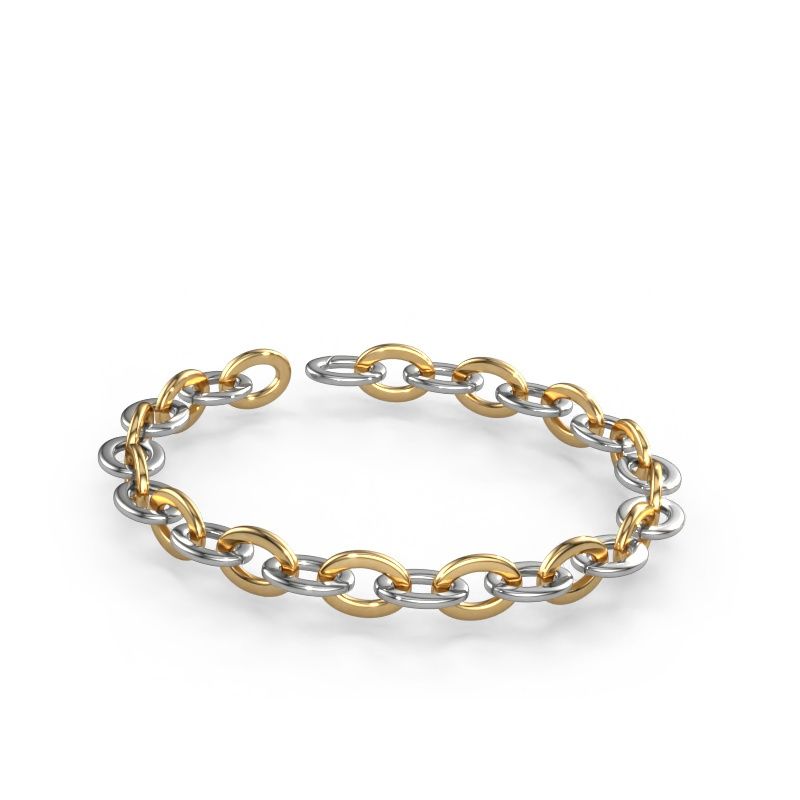 Candy bracelet Oval link 5 10mm 585 white gold