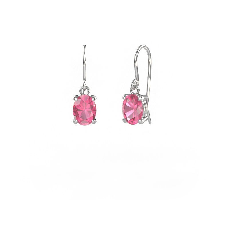 Ohrhänger Laurie OVL 1 950 Platin Pink Saphir 8x6 mm