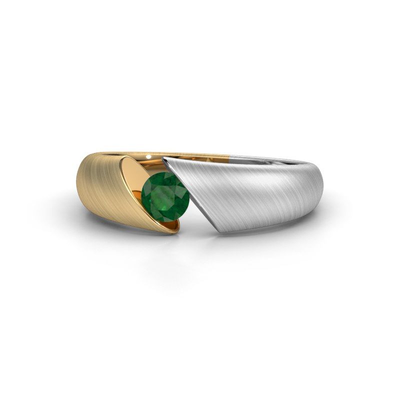 Image de Bague de fiançailles Hojalien 1<br/>585 or jaune<br/>Emeraude 4 mm