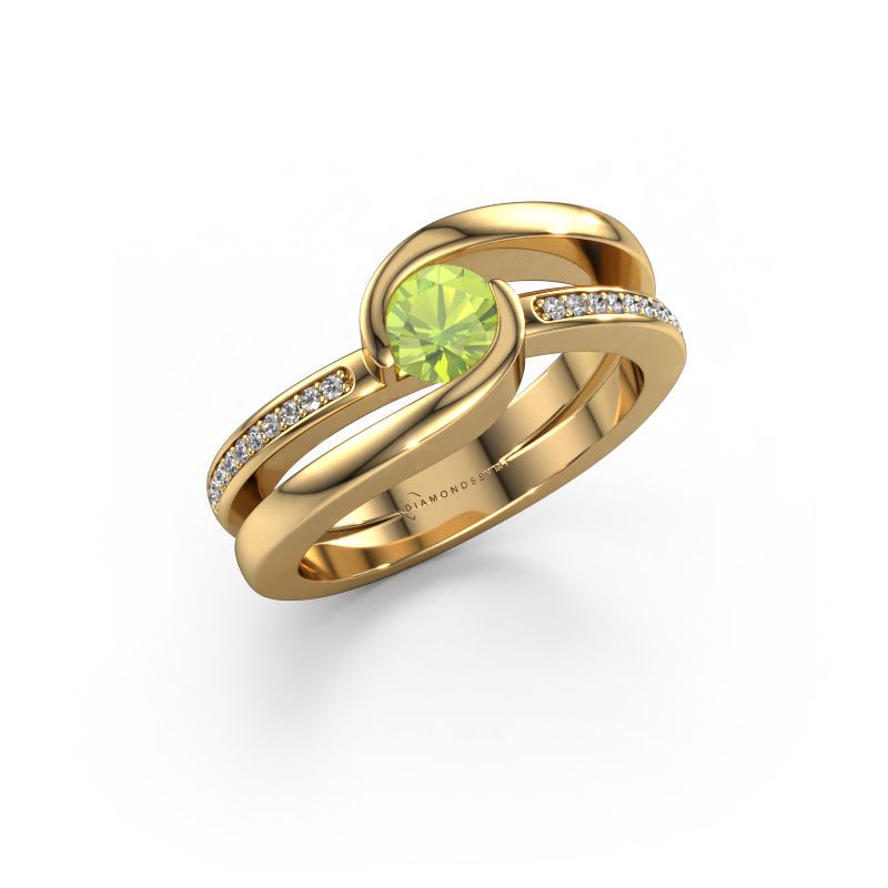Ring Xenia 2 585 gold peridot 5 mm
