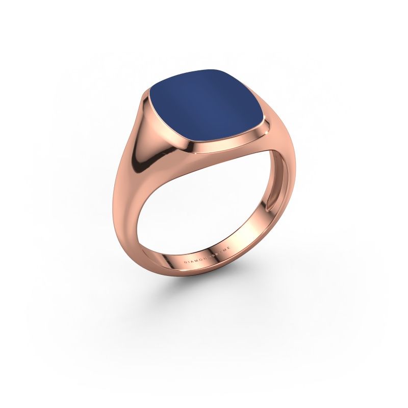 Chevalière Benjamin 2 Light 585 or rose lapis lazuli 13x11 mm