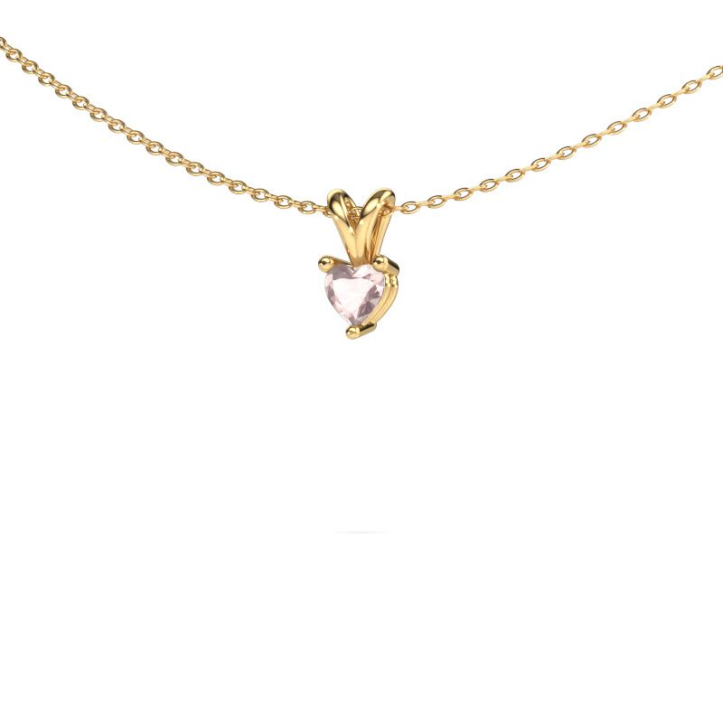 Necklace Garnet 585 gold morganite champagne 4 mm
