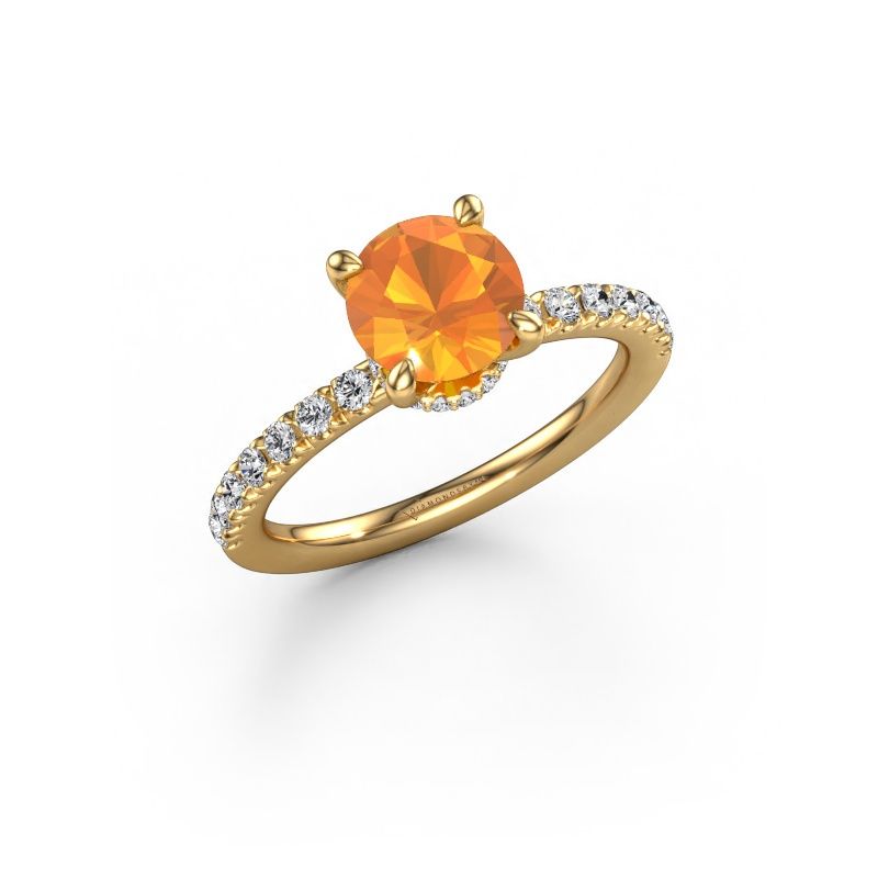 Bague de fiançailles Crystal rnd 4 EXPRESS 585 or jaune citrine 7 mm